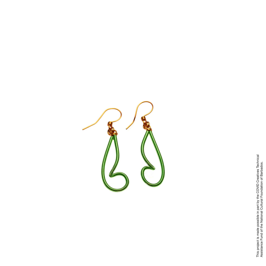 Copper Curly-Dangle Earrings Angelique Jewelry Barbados