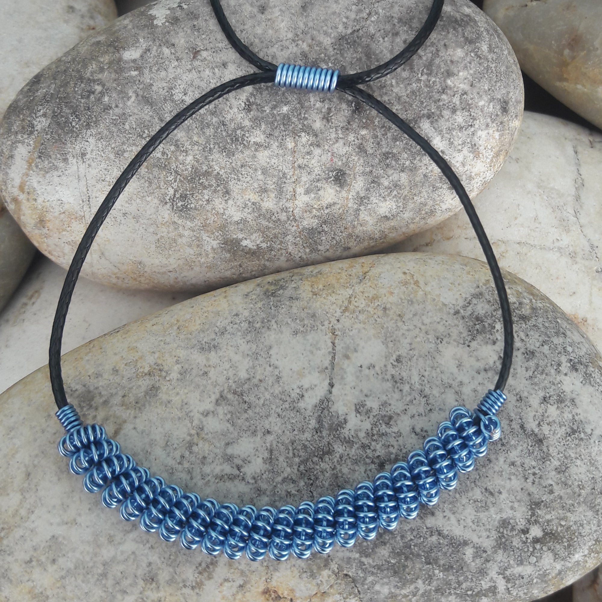Drawstring Choker Blue Necklace Angelique Jewelry Barbados
